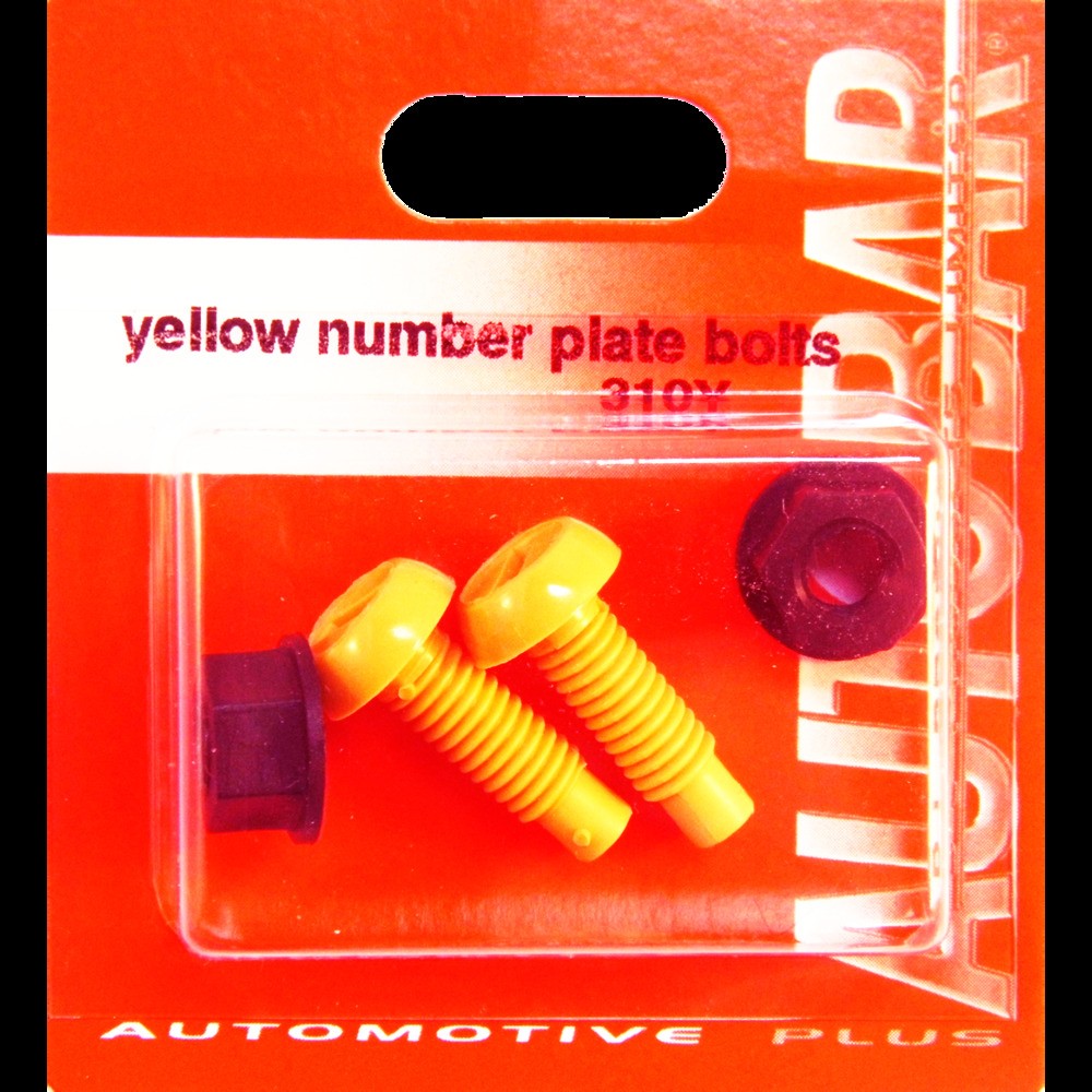 Image for Autobar Number Plate Bolts Yellow (2Pk)