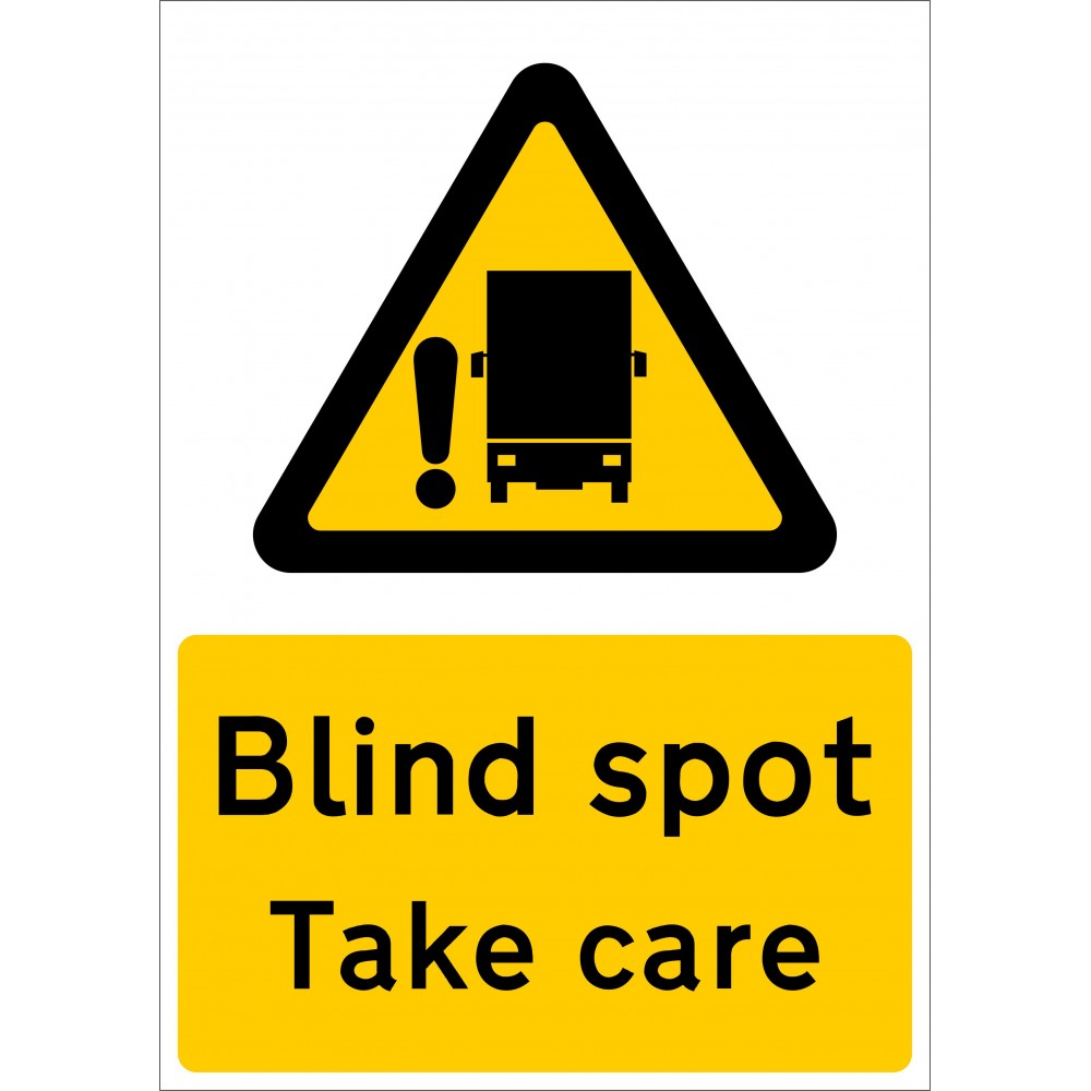 Image for Castle SS050SA Blind Spot Take Care Lrg Safety Sign