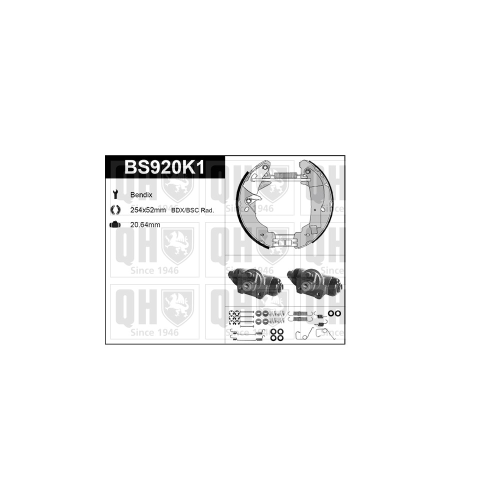 Image for QH BS920K1 Brake Shoe Kit