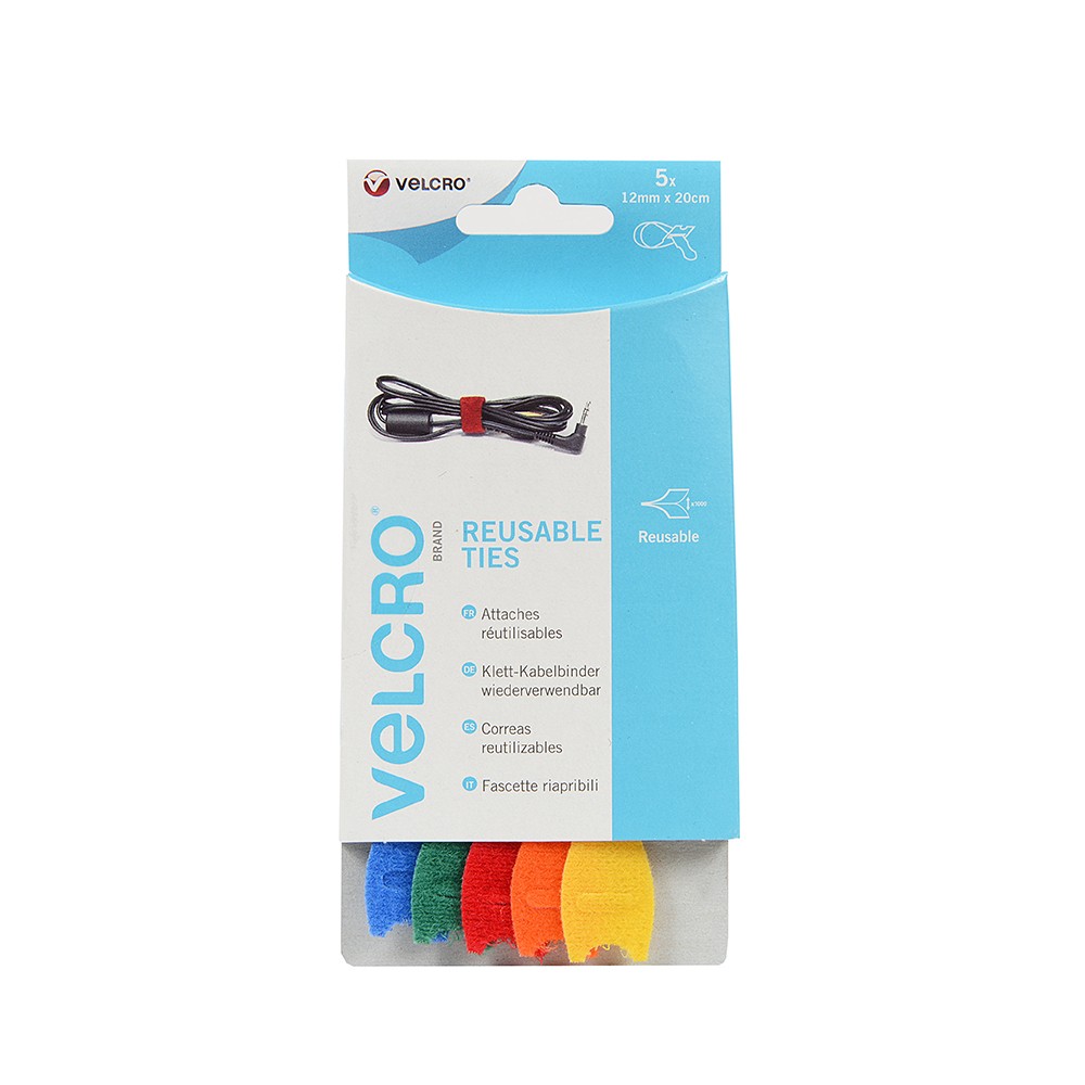 Image for VELCRO® Brand EC60250 Cable Ties Multi-color 1.2 x 20 cm - Pack of 5