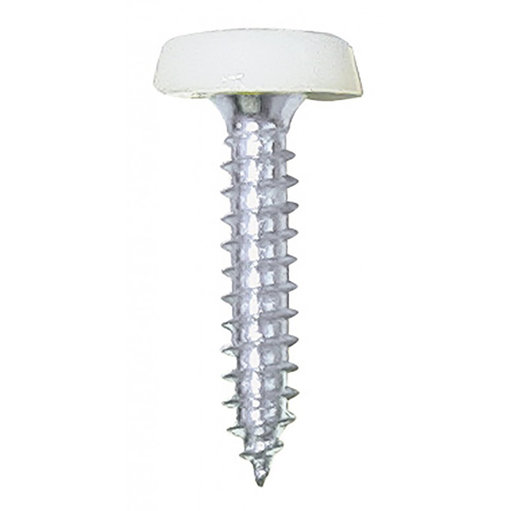 Image for Pearl PNP692 Number Plate Plastic Top Screws - White - Pack of 50