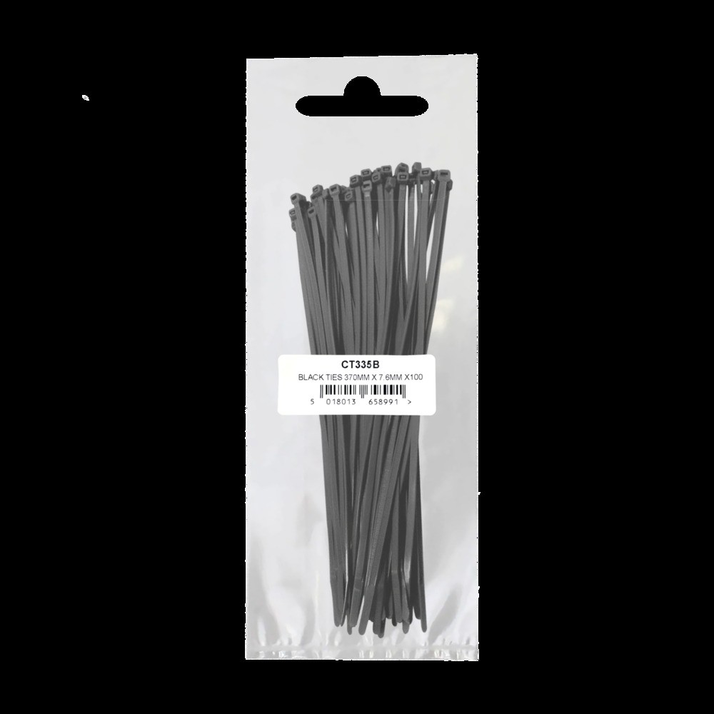 Image for Autobar Bulk Ties 370 x 7.6mm Black x 100