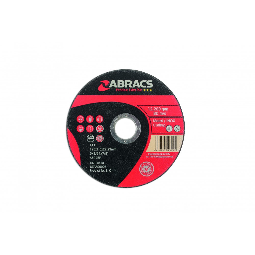 Image for Connect 32054 Abracs 125mm x 1.0mm Thin Cutting Discs Pack 10