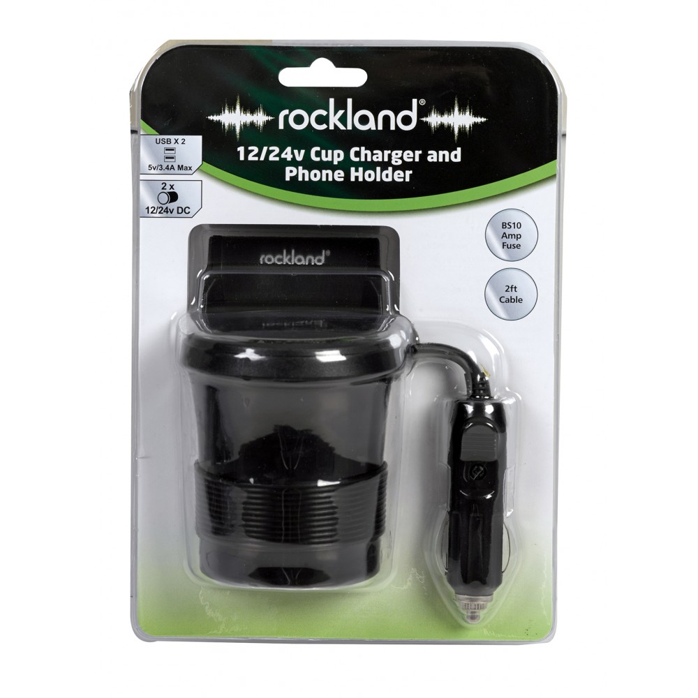 Image for Rockland RCC002 12/24V Cup Charger and Phone Holde
