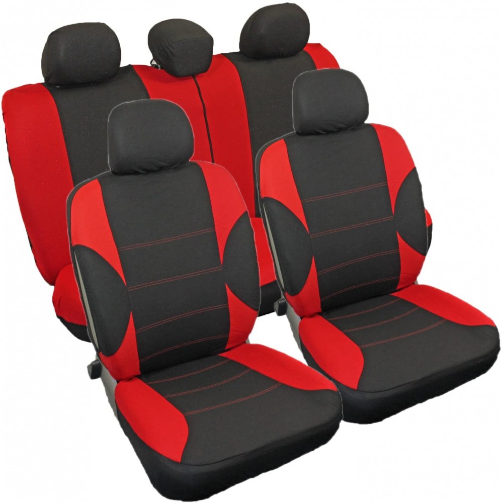 Image for Streetwize Arkansas Polyester 11 pce Seat Cover Set with Zips in Red