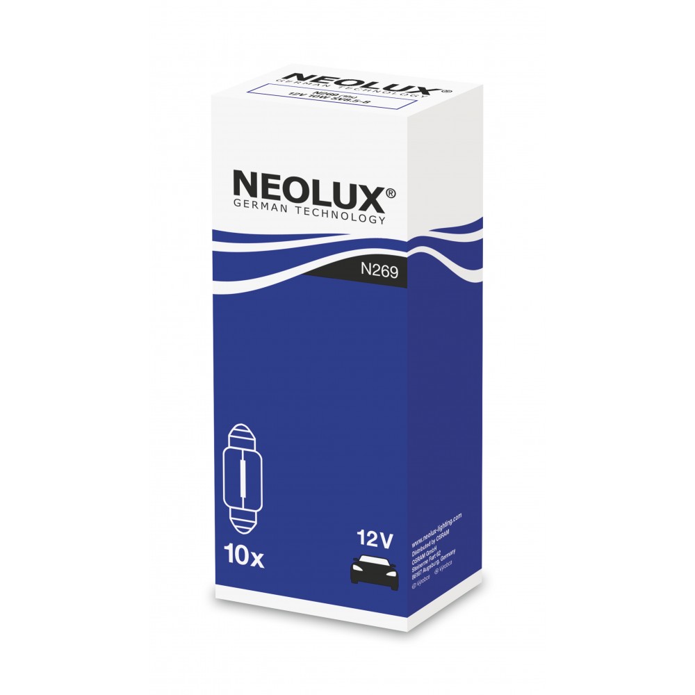 Image for Neolux N269 12v 10w SV8.5-8 31mm (269) Trade pack of 10
