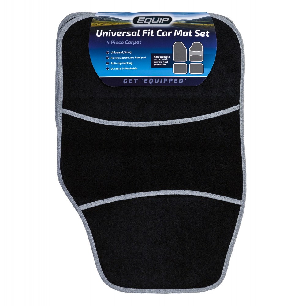 Image for Equip EMU005 Universal Fit Car Mat - Carpet With Silver Trim