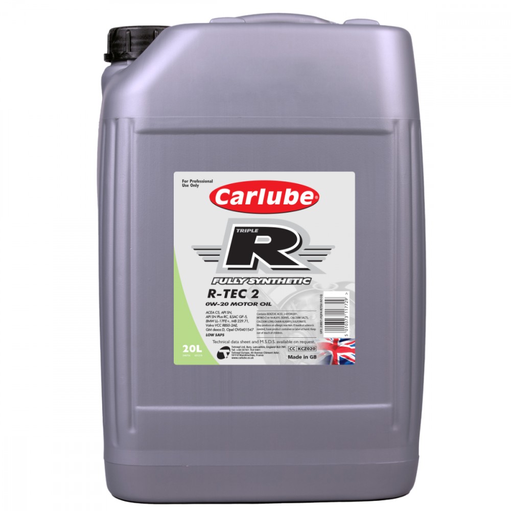 Image for Triple-R R-TEC-2 0W-20 C5 Fully Synthetic 20 Litre