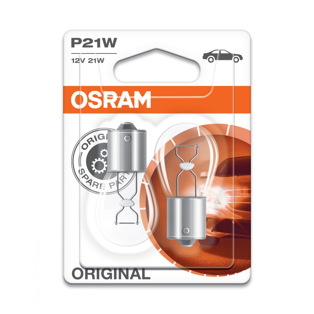 Image for Osram 7506-02B OE 12v 21w BA15s (382) Twin blister