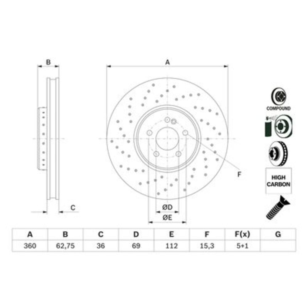 Image for Bosch Brake disc BD2882