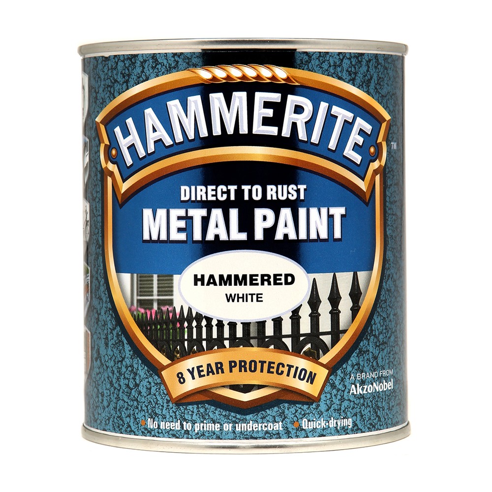 Image for Hammerite 163 Metal Paint Hammered White 750ml