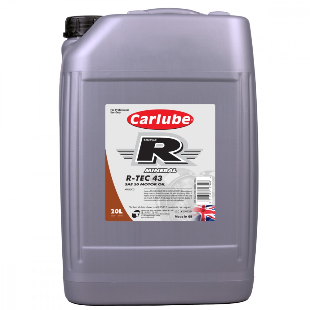 Image for Triple-R R-TEC-43 SAE-50 API SF/CD Mineral 20 Litre