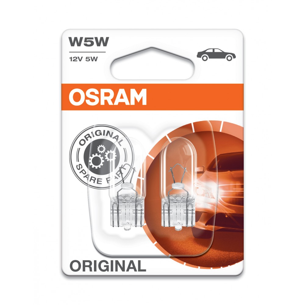 Image for Osram 2825-02B OE 12v 5w W2.1x9.5d (501) Twin blister