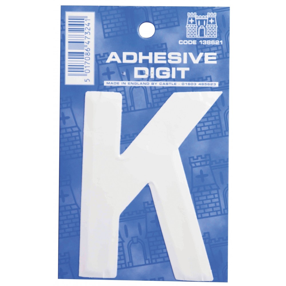 Image for Castle WK K Self Adhesive Digits White 3inc