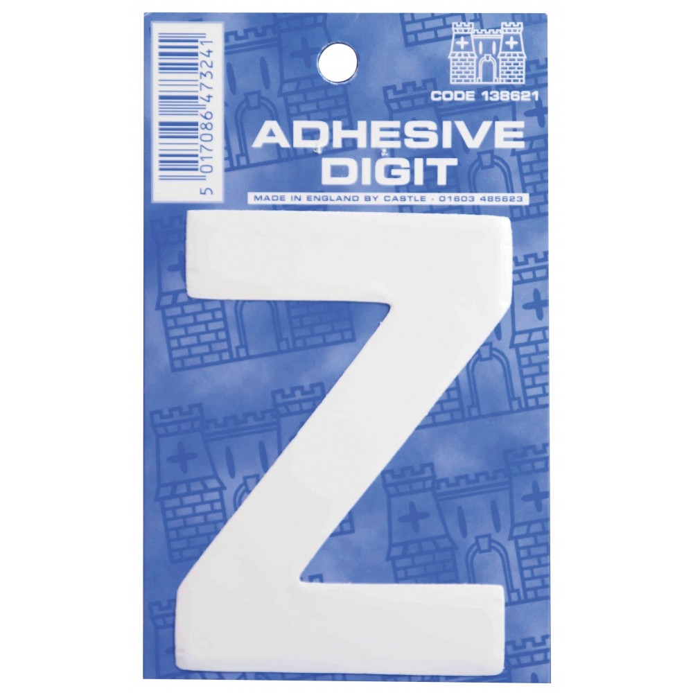 Image for Castle WZ Z Self Adhesive Digits White 3inc