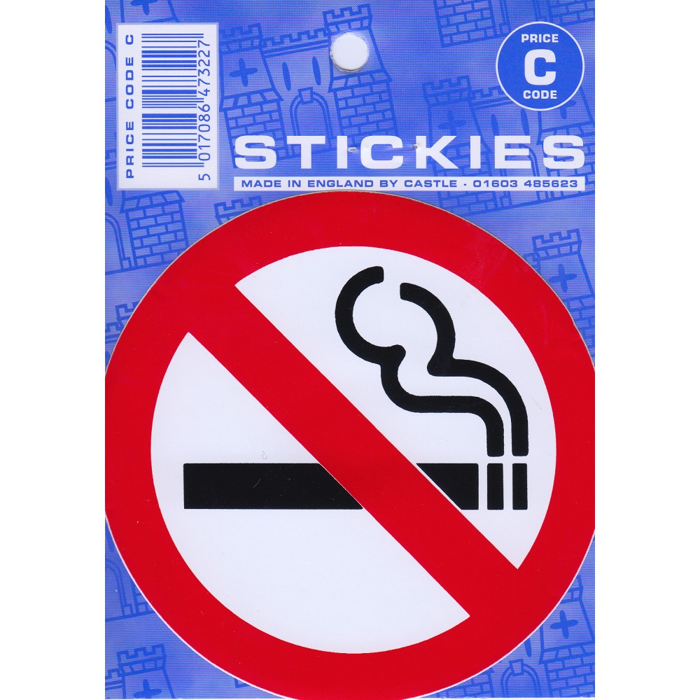 Image for Castle V111 No Smoking Large Round C Code Stickers