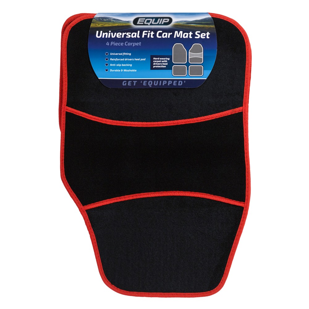 Image for Equip EMU004 Universal Fit Car Mat - Carpet With Red Trim