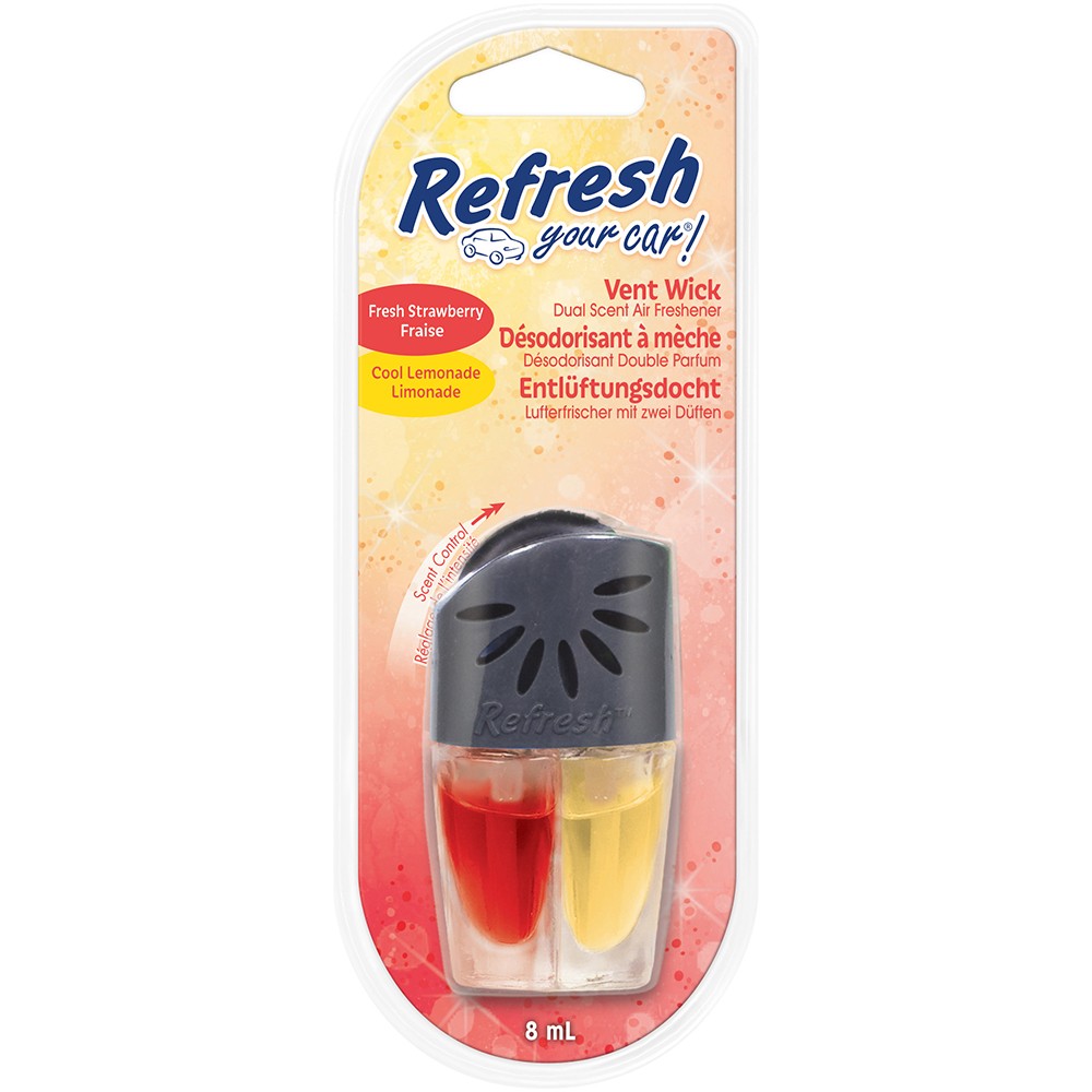 Image for Refresh Your Car 301410800 Air freshener Oil Vent Wick Fresh Strawberry/Cool Lemonade