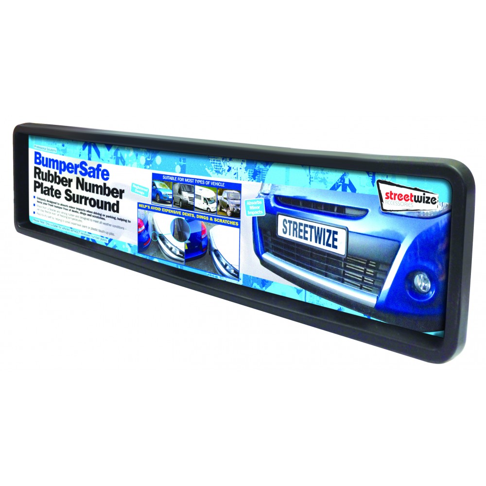 Image for Streetwize SWNPP Bumper Safe Rubber Number Plate Surround