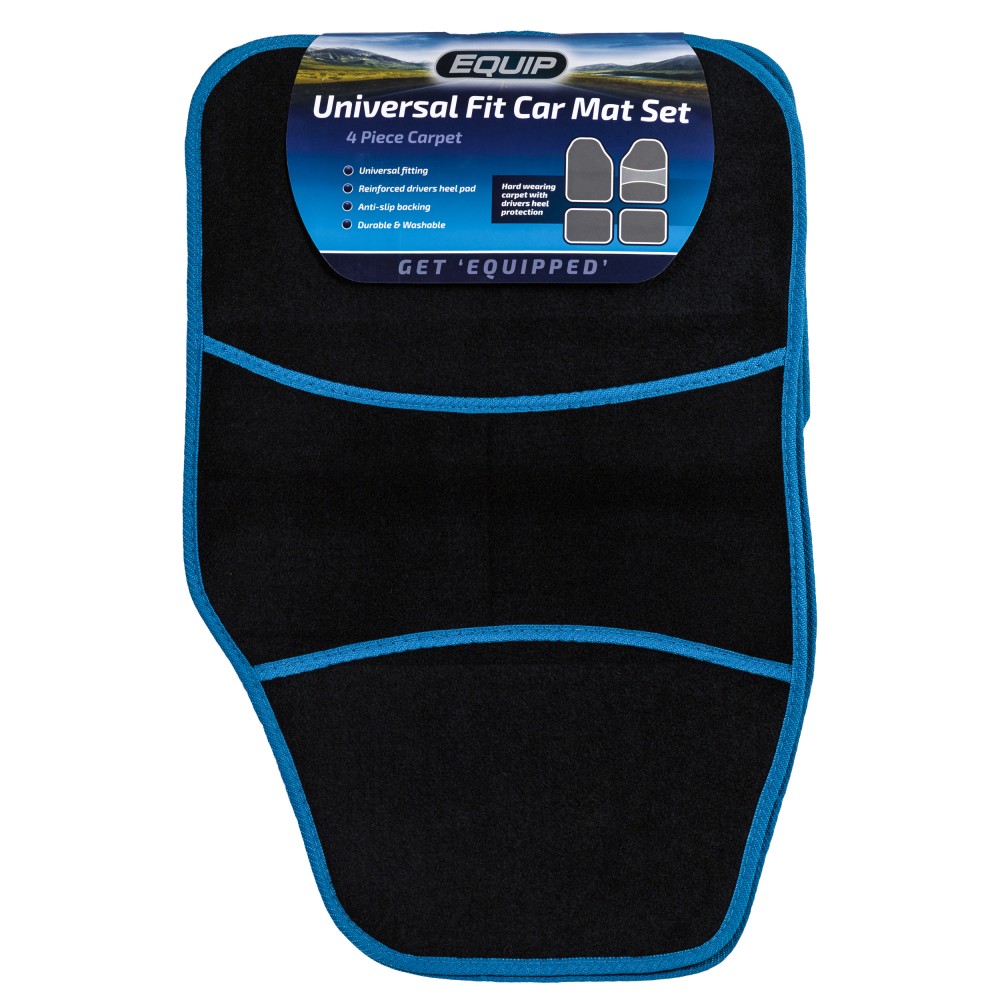 Image for Equip EMU003 Universal Fit Car Mat - Carpet with Blue Trim