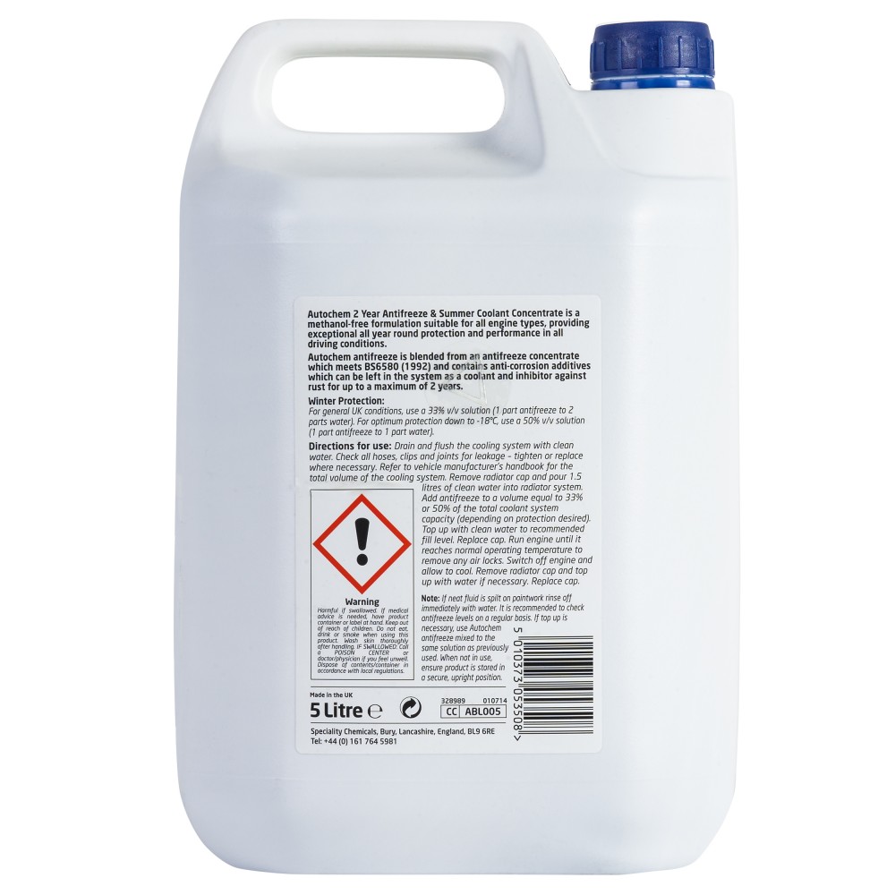 Autochem ABL005 Blue 2 Year Antifreeze 5 Tetrosyl Express Ltd