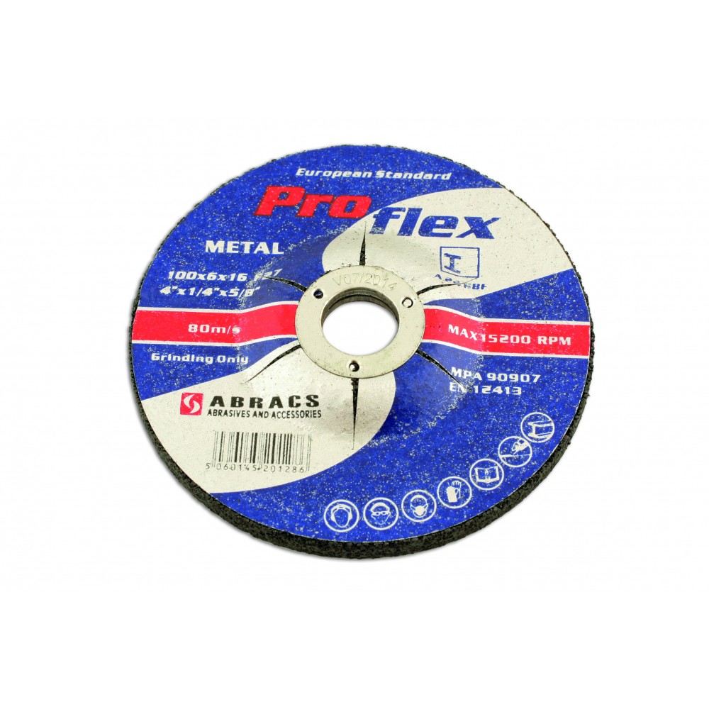 Image for Connect 32193 Abracs Metal Grinding Discs 100mm x 6.0mm Box 25