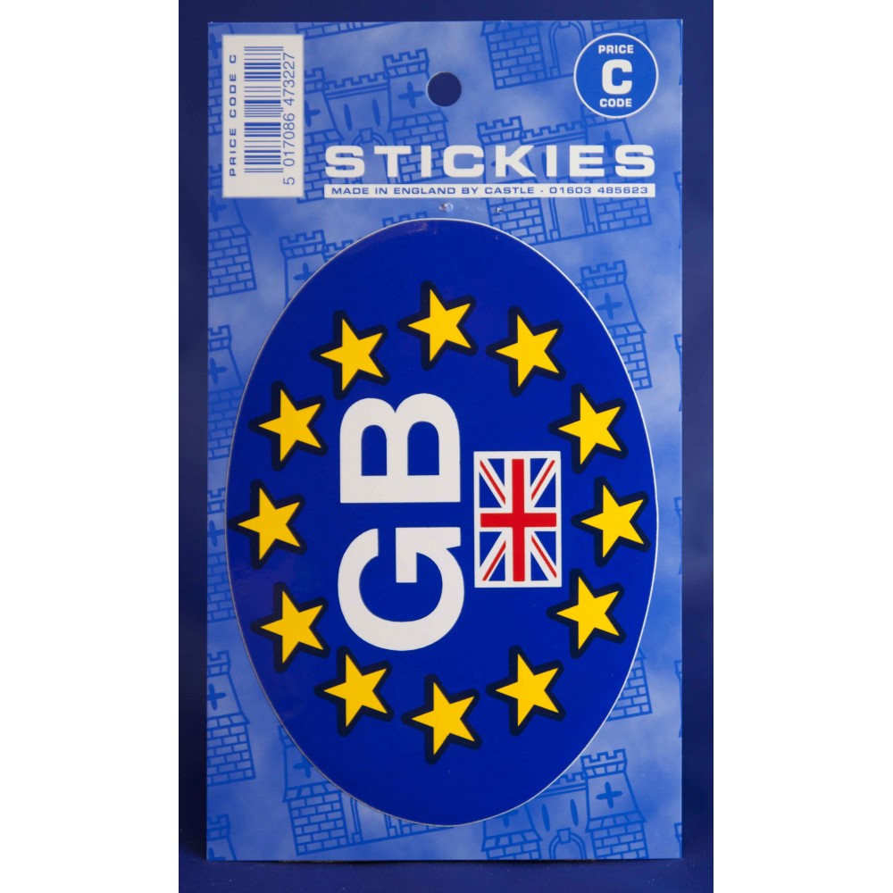 Image for Castle V175 Euro Flag GB Oval C Code Stickers
