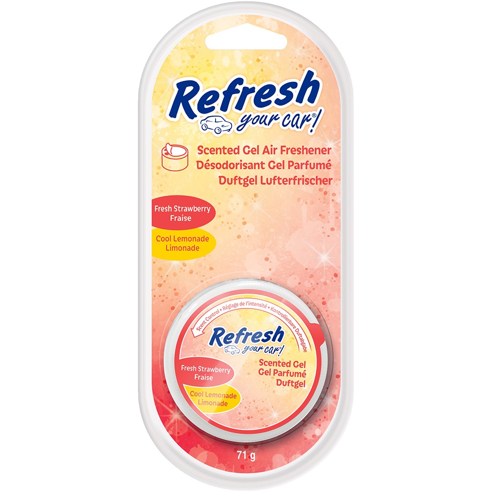 Refresh Your Car Gel Car Air Freshener, 2.5 Oz. Fresh Strawberry