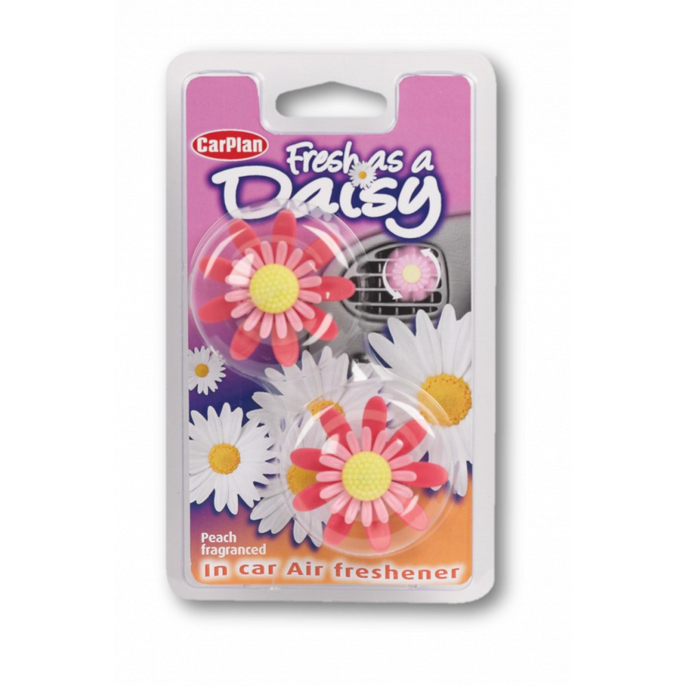 Image for CarPlan FDV001 Fresh Daisy Vent Sticks Car Air Freshener - Peach