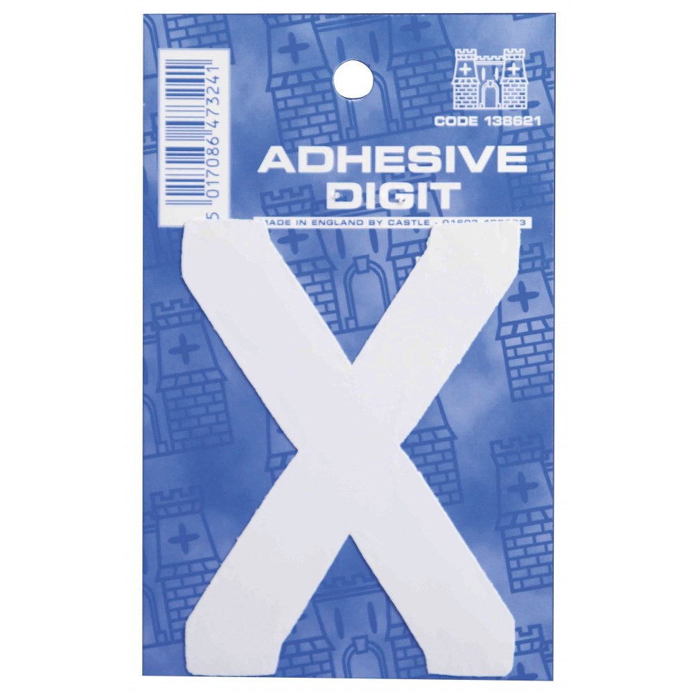 Image for Castle WX X Self Adhesive Digits White 3inc