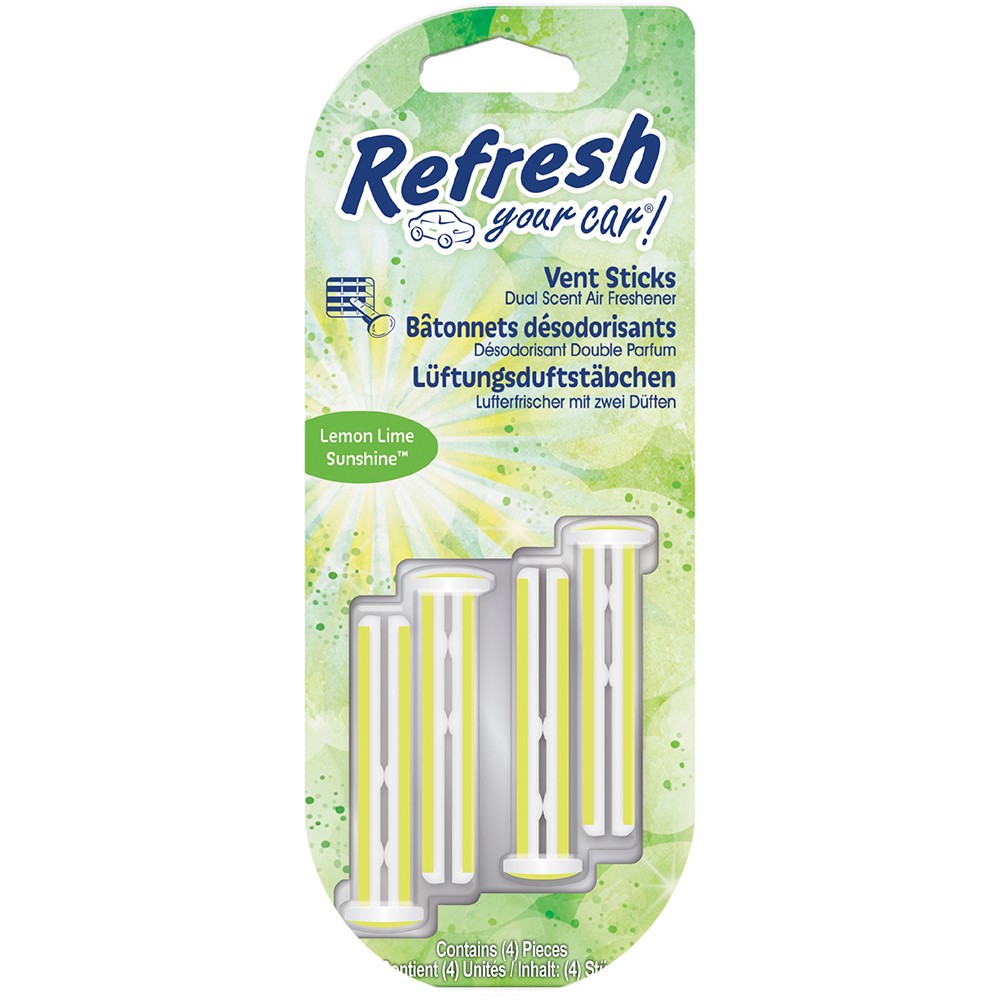 Image for Refresh Your Car 301411300 Air freshener Vent Stick 4 Pack Lemon Lime Sunshine