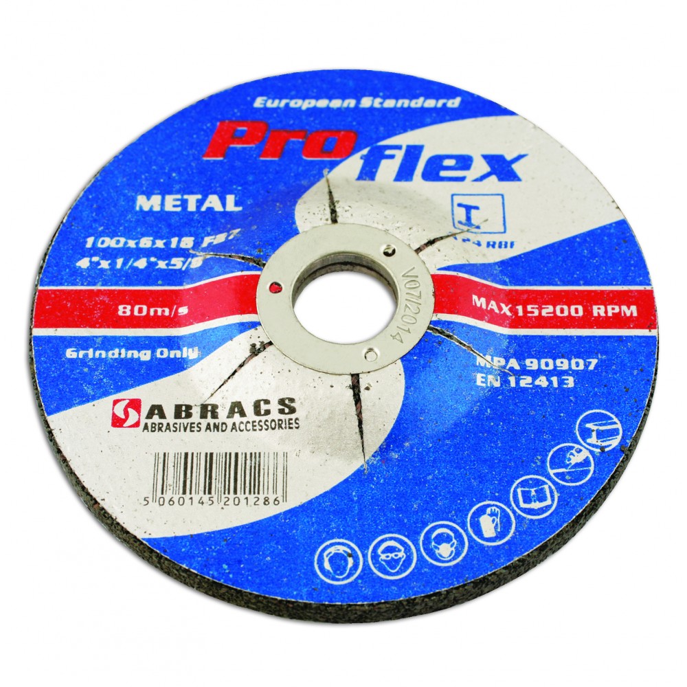 Image for Connect 32191 Abracs Metal Grinding Discs 115mm x 6.0mm Pack 10