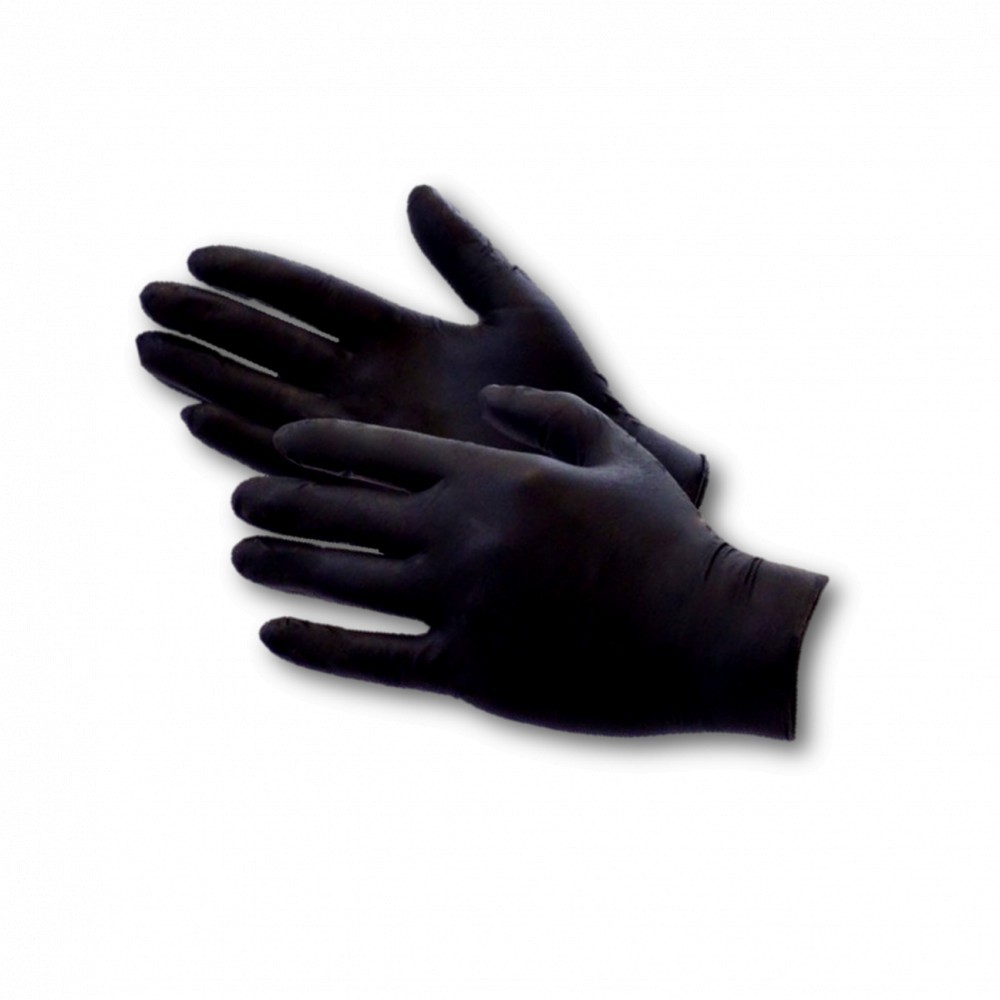 Image for Black Nitrile P/F Gloves - Large