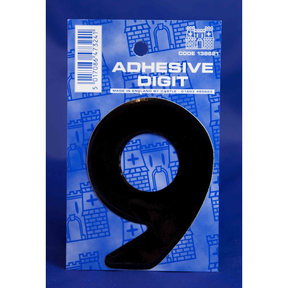 Image for Castle B9 9 Self Adhesive Digits Blk 3inc
