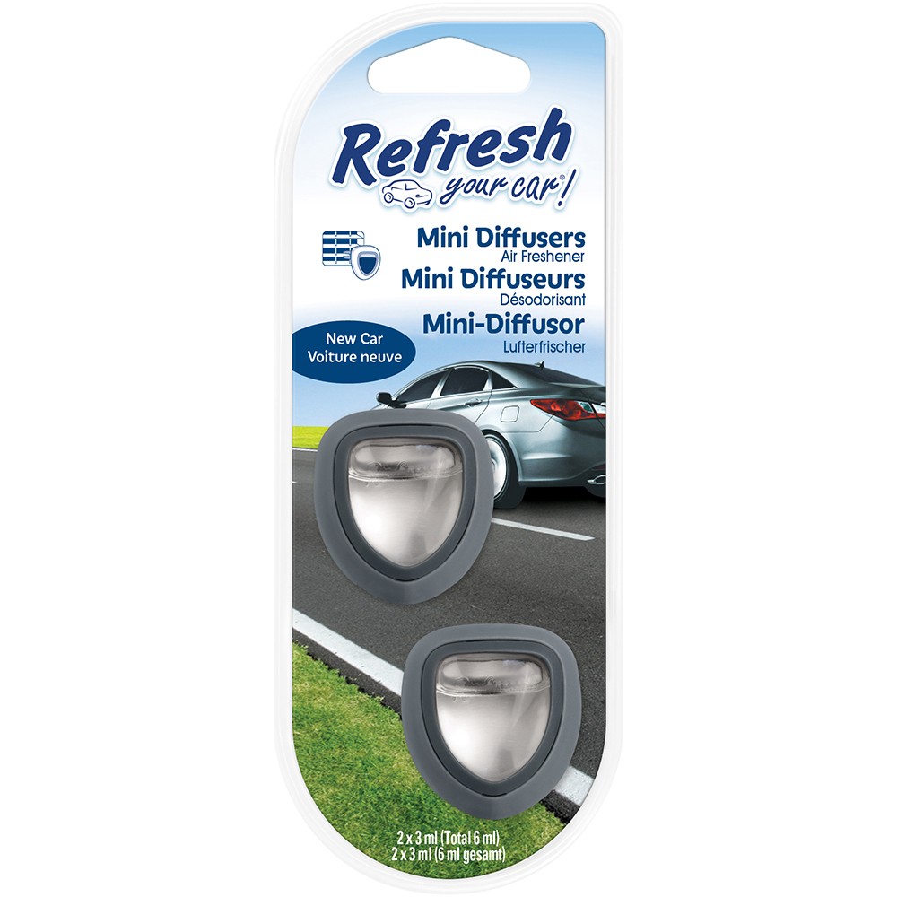 Image for Refresh Your Car 301408400 Air freshener New Car Scent Mini Diffuser Twin Pack