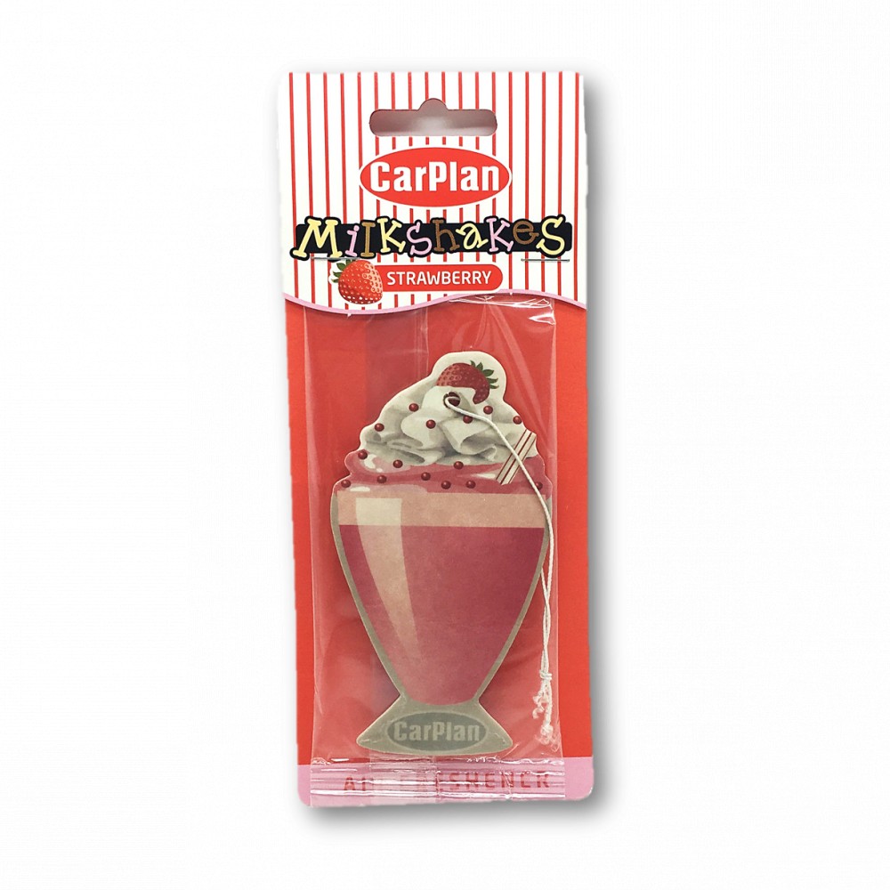 Image for CarPlan MSC001 Milkshake Carded Air Freshener - Strawberry