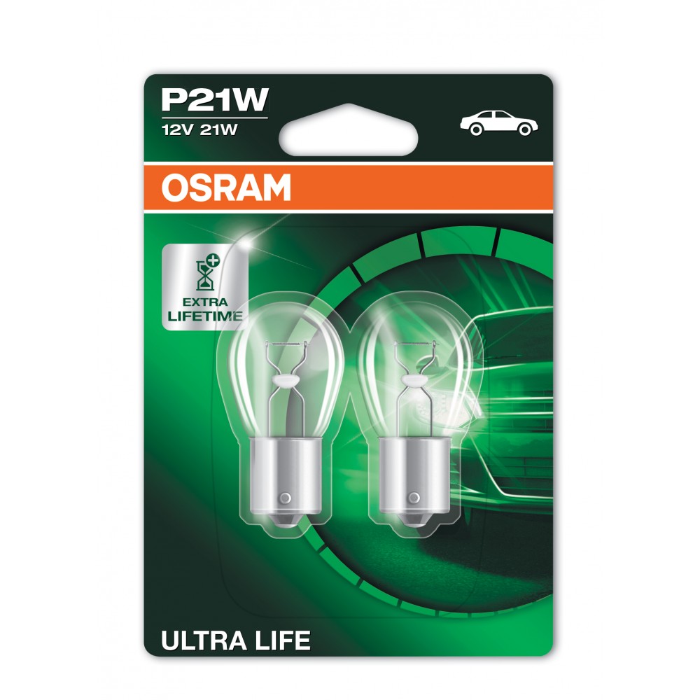 Image for Osram 7506ULT-02B Ultra Life 12v 21w BA15s (382LL) Twin bliste