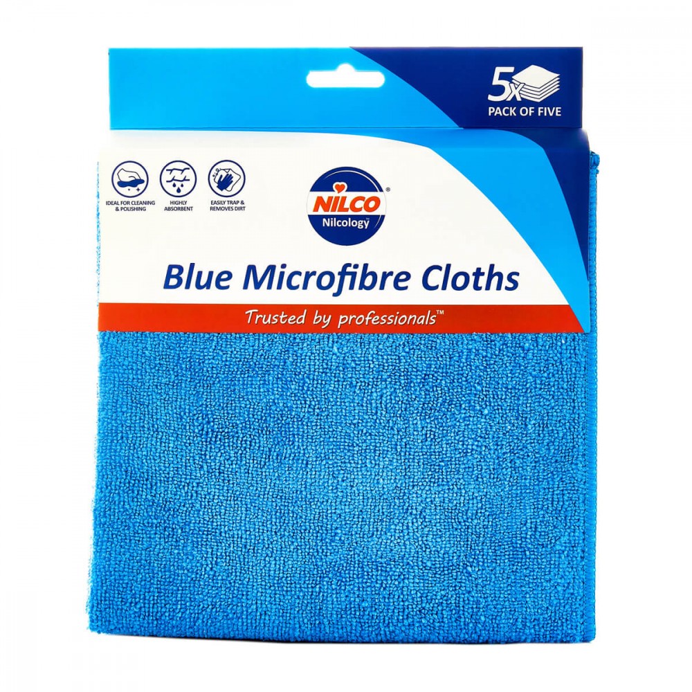 Image for Nilco Microfibre Cloths Blue 5Pck
