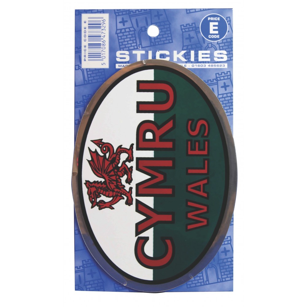 Image for Castle V379 Cymru Oval on Silver E Code Stickers