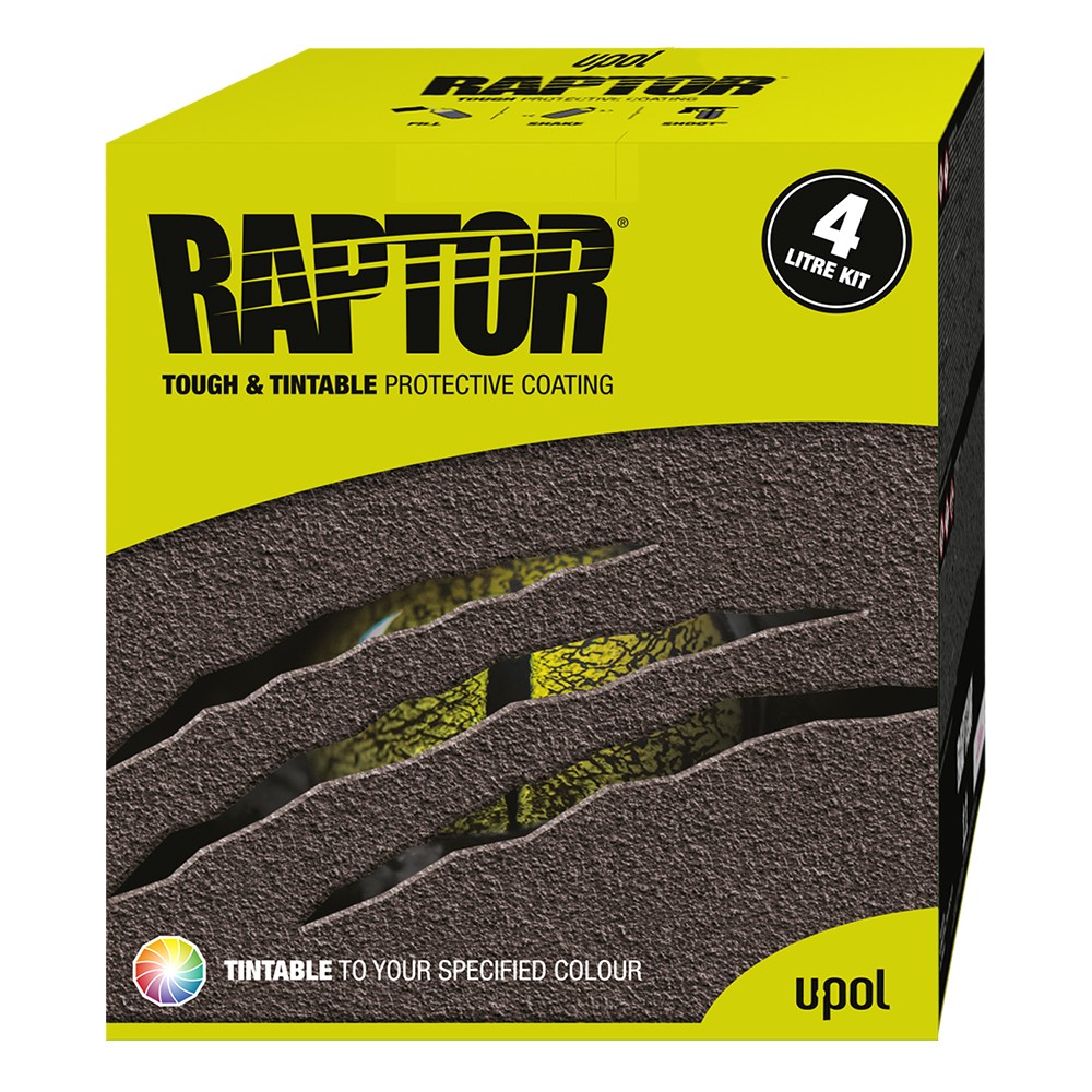 Image for U-Pol Raptor Tough & Tintable Protective Coating 4 Bottle Kit - Tintable