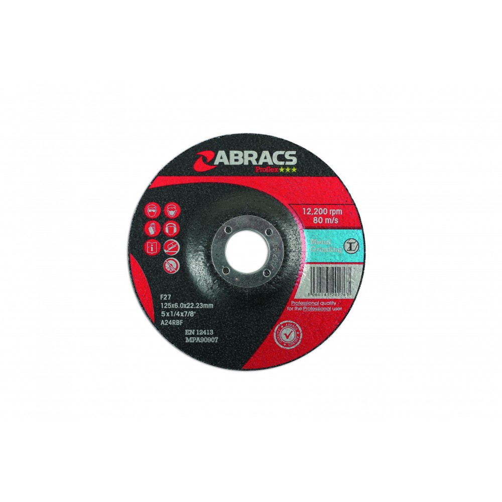 Image for Connect 32053 Abracs Metal Grinding Discs 125mm x 6.0mm Pack 10