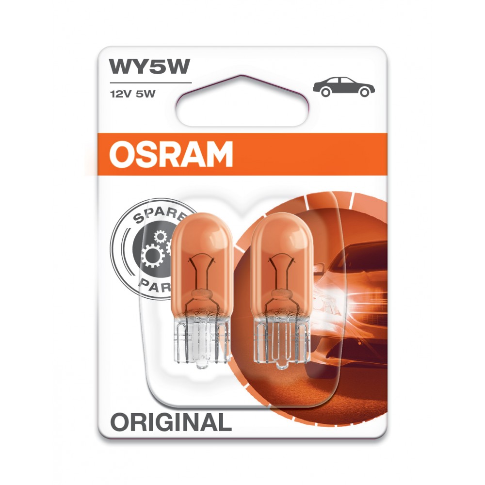 Image for Osram 2827-02B OE 12v 5w amber W2.1x9.5d (501A) Twin bliste