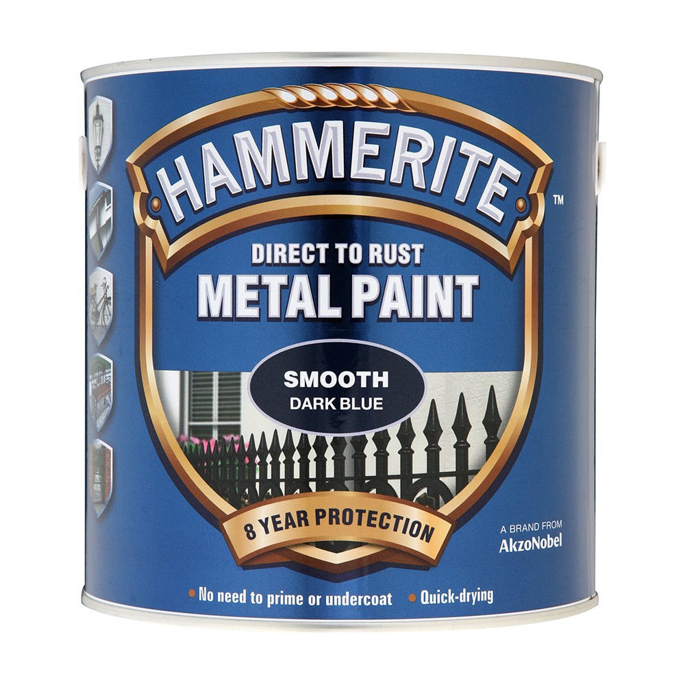 Hammerite 5084845 816 Metal Paint Smooth Dark Blue 2.5L Tetrosyl