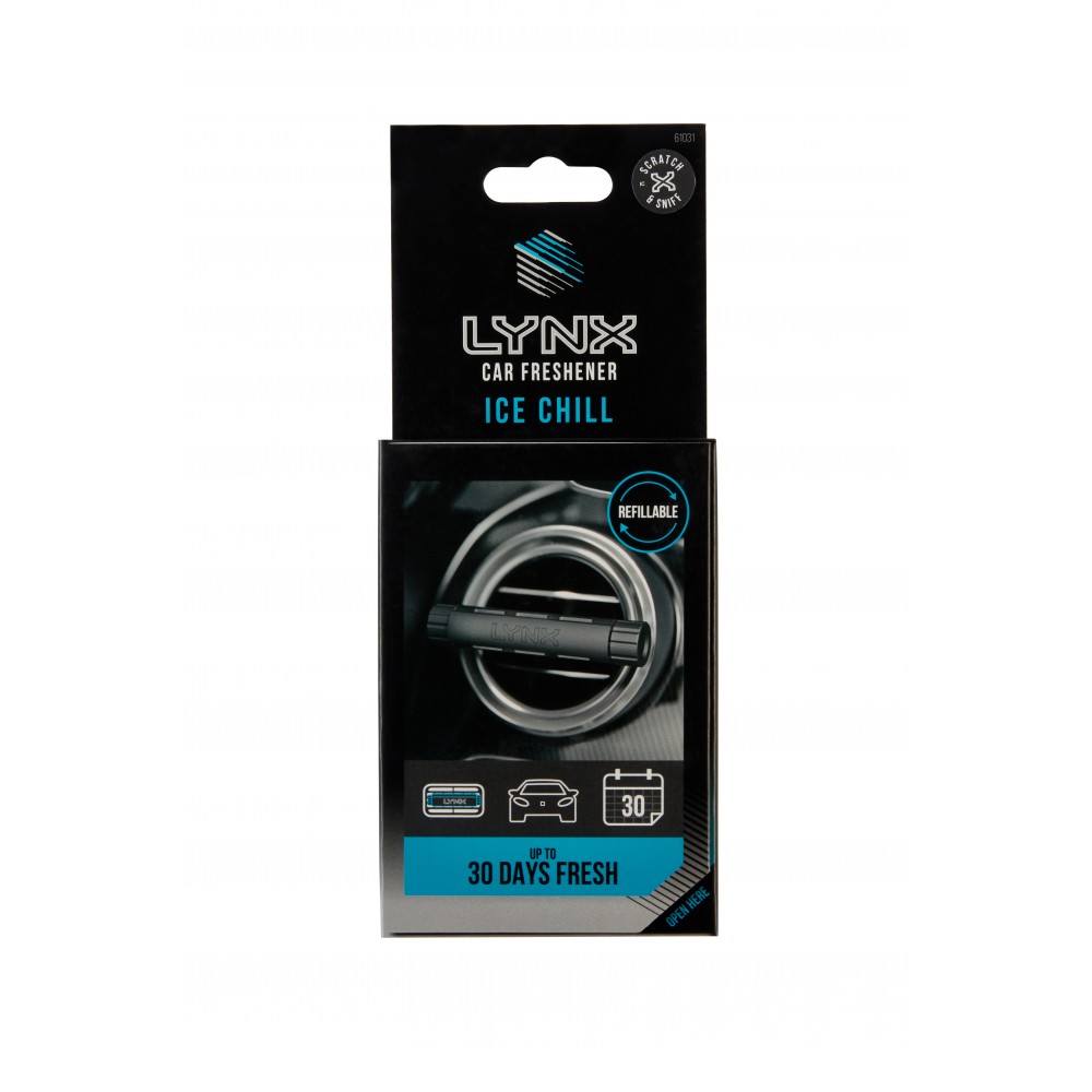 Lynx Aluminium Refillable Vent Air Fresheners Ice Chill 