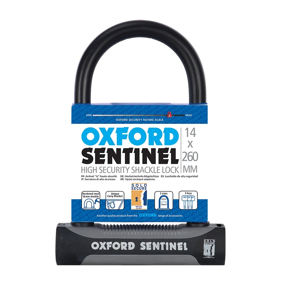 Image for Oxford LK337 Sentinel plus U-Lock 14mm x 260mm