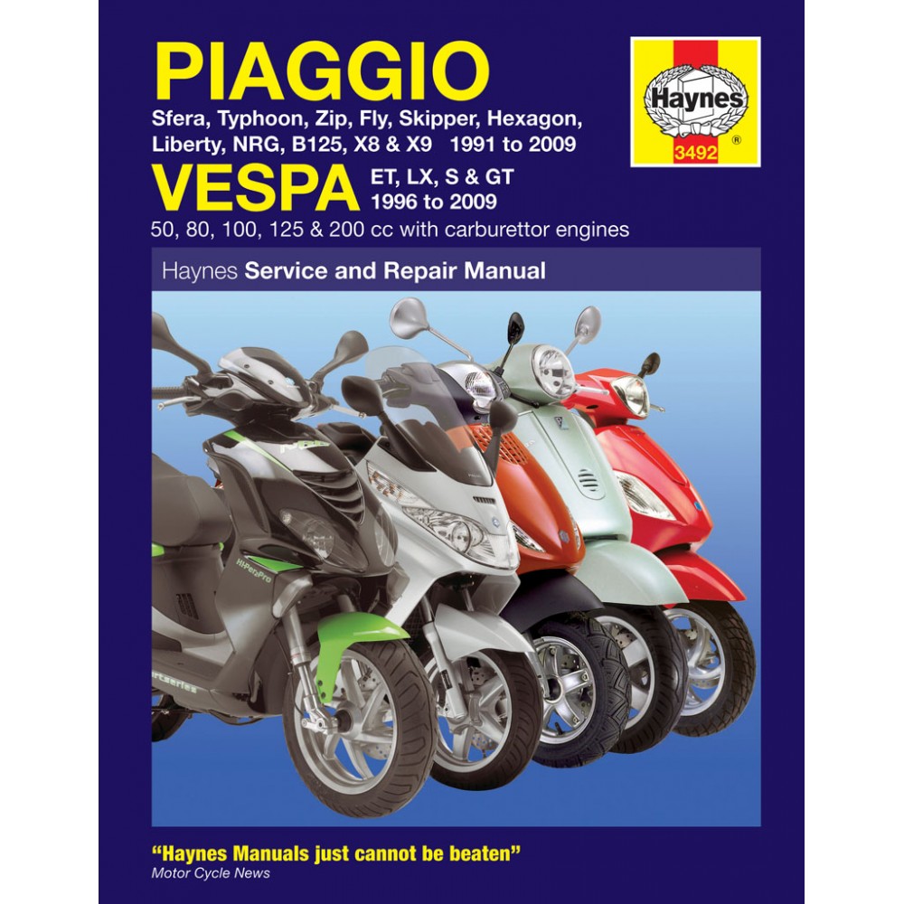 Haynes Publishing 3492 Piaggio (Vespa) Scooters (91 - 09) Haynes Repair  Manual