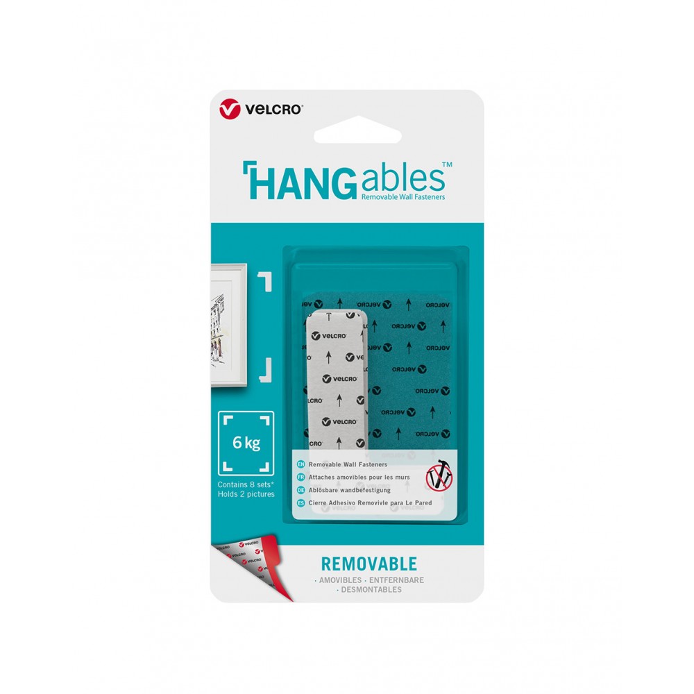 Image for VELCRO® Brand HANGables  44mm x 76mm corners. 8 ct. 6/24