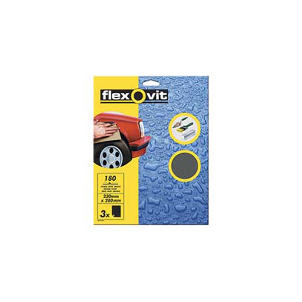 Image for Flexovit 66254471693 FLEXOVIT Wet & Dry 180g Pk25