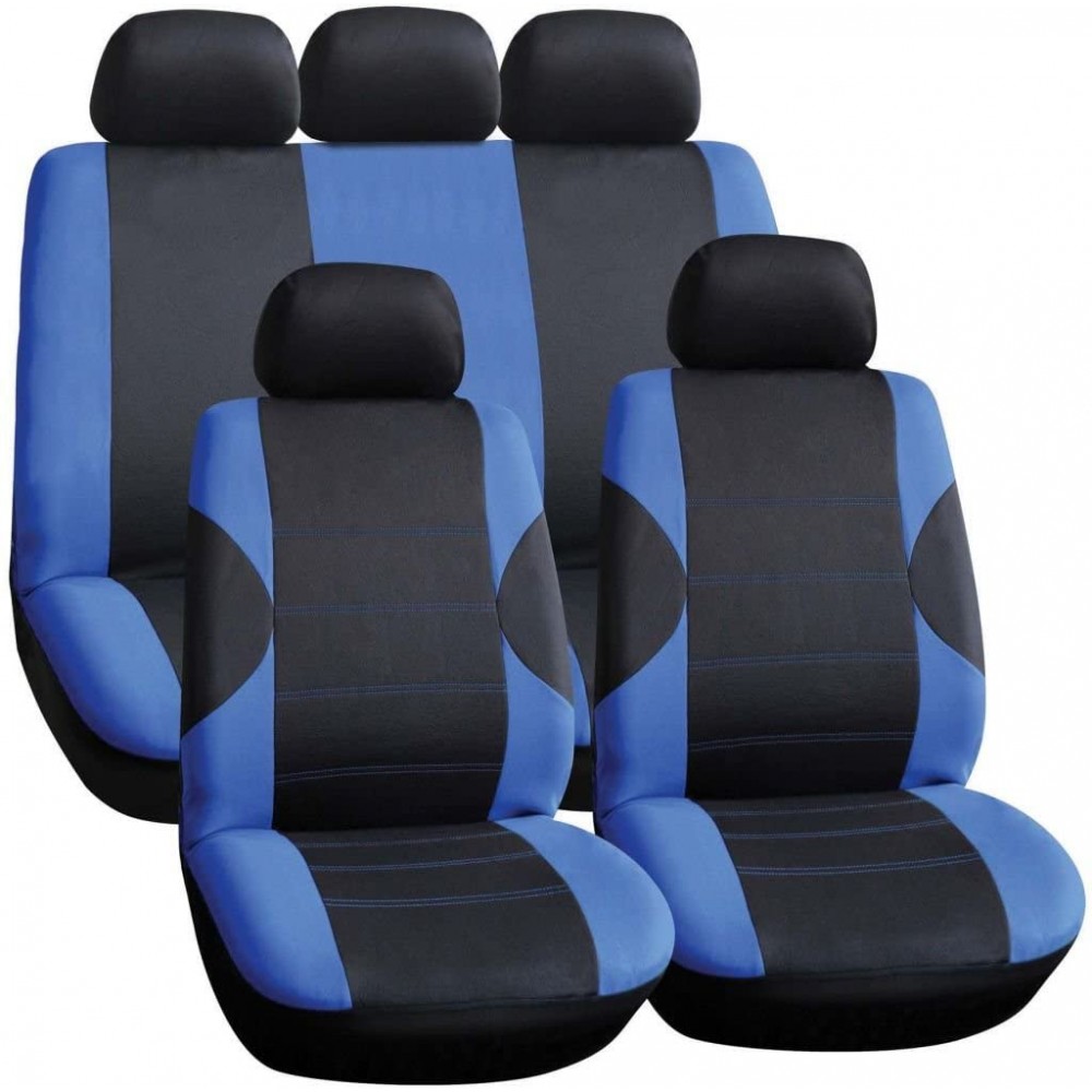 Image for Streetwize Arkansas Polyester 11 Pieces Seat Cover Set with Zips in Blue