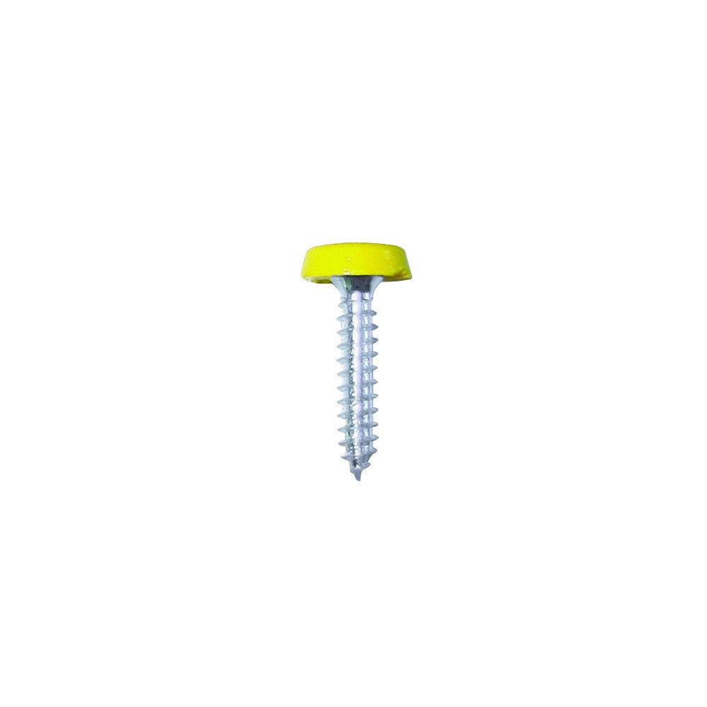 Image for Pearl PNP691 Number Plate Plastic Top Screws - Yellow - Pack of 50